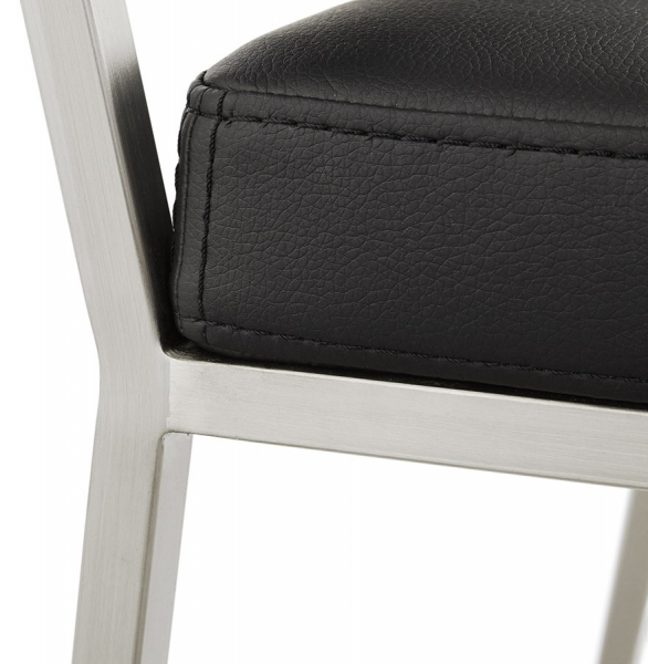 Scaun inalt bar negru tapitat piele ecologica Dod Premium, picioare otel, BS01210BL - Kokoon [10]