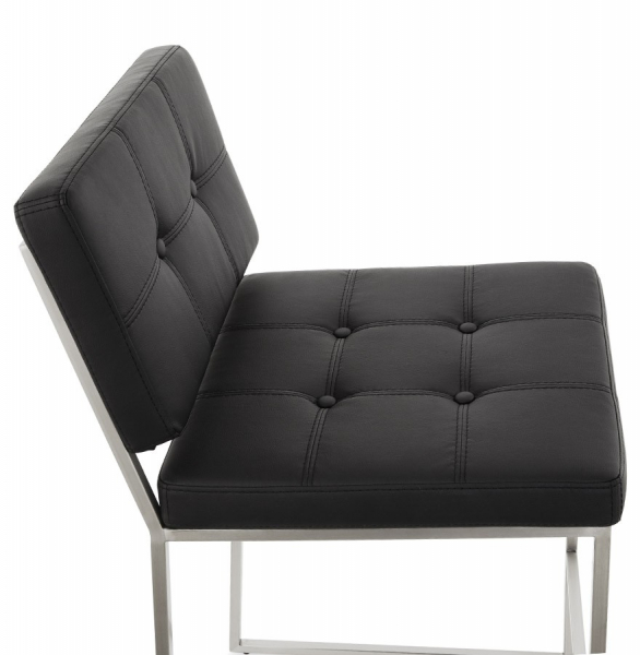 Scaun inalt bar negru tapitat piele ecologica Dod Premium, picioare otel, BS01210BL - Kokoon [6]