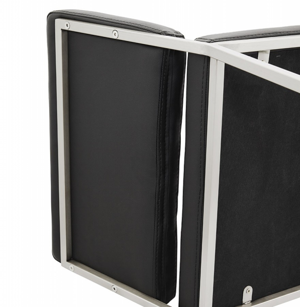 Scaun inalt bar negru tapitat piele ecologica Dod Premium, picioare otel, BS01210BL - Kokoon [11]