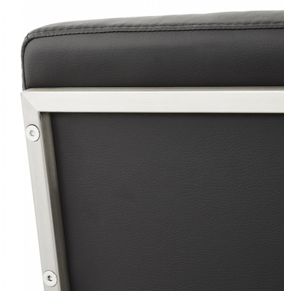 Scaun inalt bar negru tapitat piele ecologica Dod Premium, picioare otel, BS01210BL - Kokoon [12]