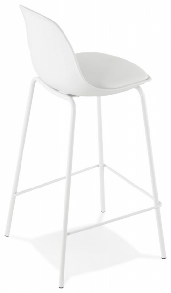Scaun modern bar alb Organic II premium, tapitat piele ecologica, polipropilena / picioare albe subtiri otel, BS01410WH - Kokoon [4]