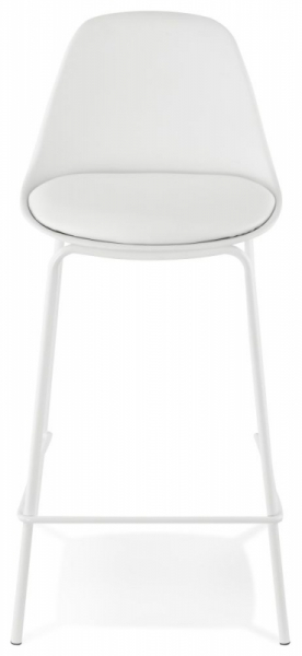 Scaun modern bar alb Organic II premium, tapitat piele ecologica, polipropilena / picioare albe subtiri otel, BS01410WH - Kokoon [2]