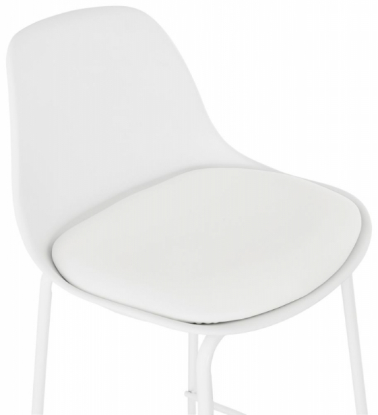 Scaun modern bar alb Organic II premium, tapitat piele ecologica, polipropilena / picioare albe subtiri otel, BS01410WH - Kokoon [5]