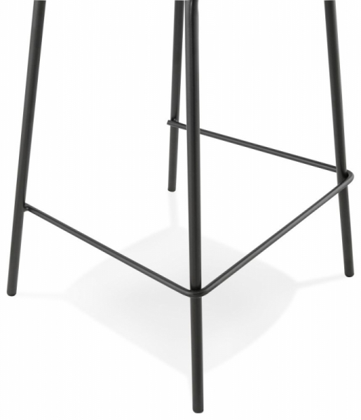 Scaun modern bar negru Organic II premium, tapitat piele ecologica, polipropilena / picioare negre subtiri otel, BS01400BL - Kokoon [7]