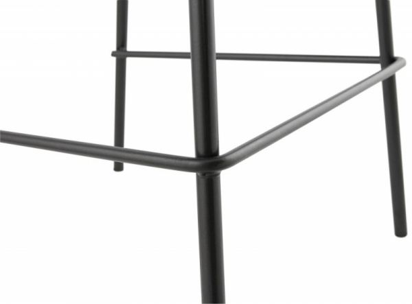 Scaun modern bar negru Organic II premium, tapitat piele ecologica, polipropilena / picioare negre subtiri otel, BS01400BL - Kokoon [8]