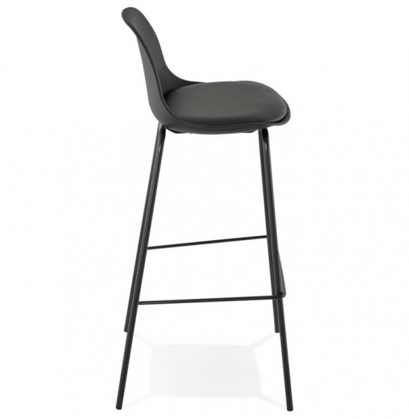 Scaun bar negru Organic premium, picioare negre subtiri otel, polipropilena / piele ecologica, BS01420BL - Kokoon [3]