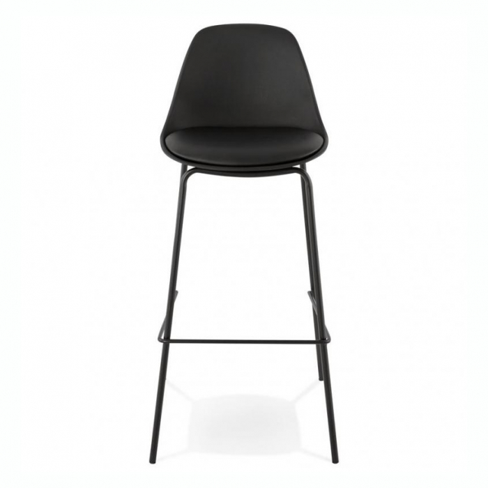 Scaun bar negru Organic premium, picioare negre subtiri otel, polipropilena / piele ecologica, BS01420BL - Kokoon [2]
