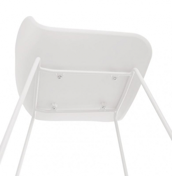Scaun de bar alb modern Perpetual premium fara brate, picioare albe subtiri otel, polipropilena, BS02060WHWH - Kokoon [8]