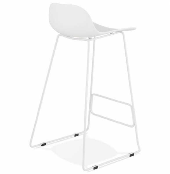 Scaun de bar alb modern Perpetual premium fara brate, picioare albe subtiri otel, polipropilena, BS02060WHWH - Kokoon [6]