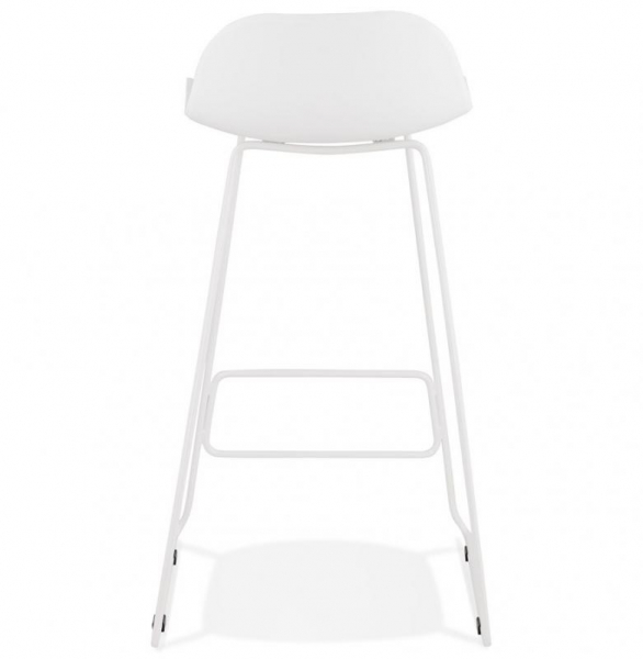 Scaun de bar alb modern Perpetual premium fara brate, picioare albe subtiri otel, polipropilena, BS02060WHWH - Kokoon [3]