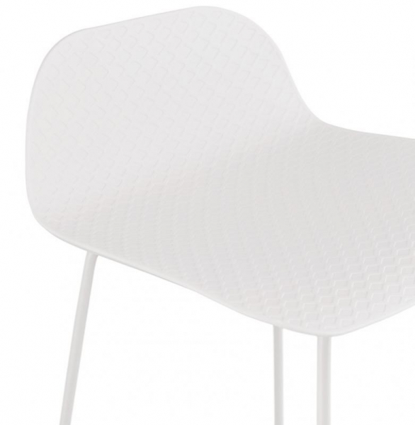 Scaun de bar alb modern Perpetual premium fara brate, picioare albe subtiri otel, polipropilena, BS02060WHWH - Kokoon [4]