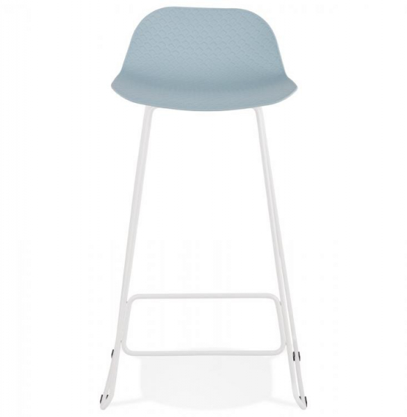 Scaun de bar albastru modern Perpetual premium fara brate, picioare albe subtiri otel, polipropilena, BS02090BUWH - Kokoon [2]