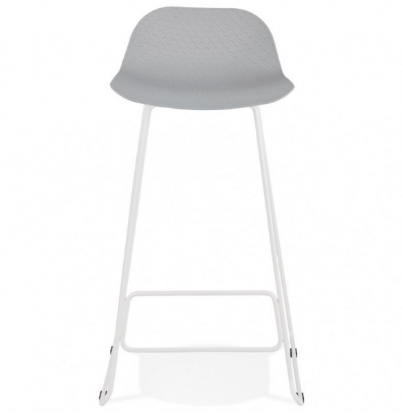 Scaun de bar gri modern Perpetual premium fara brate, picioare albe subtiri otel, polipropilena, BS02080GRWH - Kokoon [2]