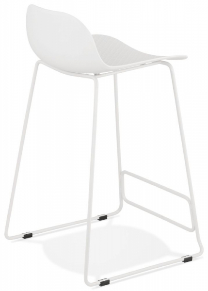 Scaun inalt bar alb Perpetual II premium fara brate, polipropilena/picioare albe subtiri otel, BS02010WHWH - Kokoon [4]