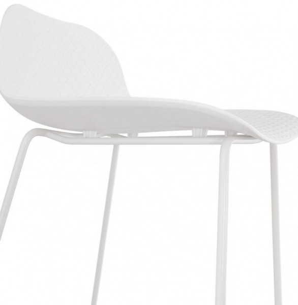 Scaun inalt bar alb Perpetual II premium fara brate, polipropilena/picioare albe subtiri otel, BS02010WHWH - Kokoon [6]