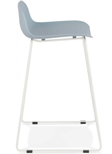 Scaun inalt bar albastru Perpetual II premium, polipropilena / picioare albe subtiri otel, BS02040BUWH - Kokoon [3]