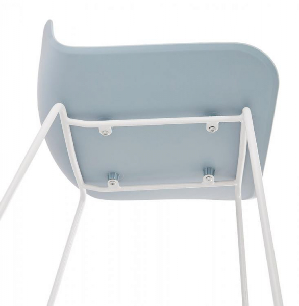 Scaun inalt bar albastru Perpetual II premium, polipropilena / picioare albe subtiri otel, BS02040BUWH - Kokoon [6]