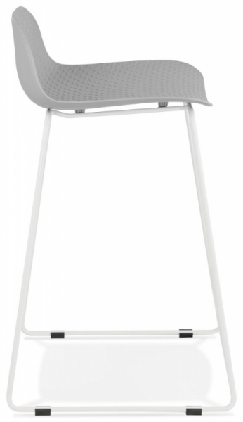 Scaun inalt bar gri Perpetual II premium, polipropilena / picioare albe subtiri otel, BS02030GRWH - Kokoon [3]
