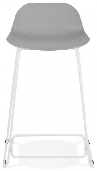 Scaun inalt bar gri Perpetual II premium, polipropilena / picioare albe subtiri otel, BS02030GRWH - Kokoon [2]