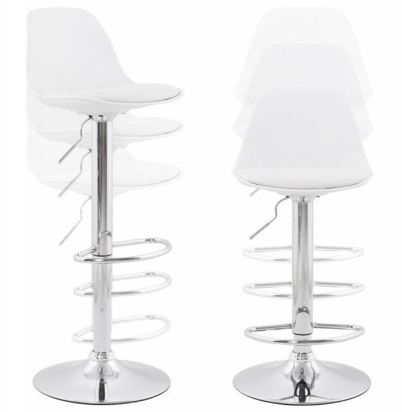 Scaun de design pentru bar reglabil SUKI alb / crom, BS00850WHWH - Kokoon [14]