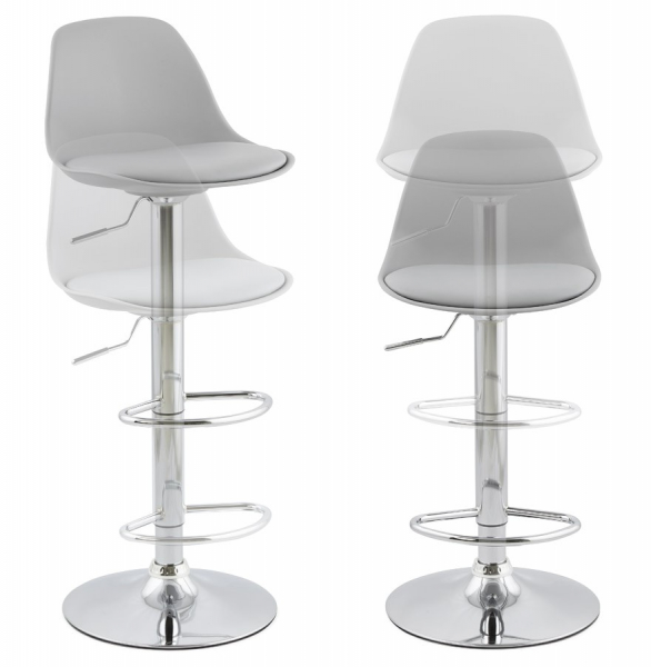 Scaun de design pentru bar reglabil SUKI gri / crom, BS01320GRGR - Kokoon [6]