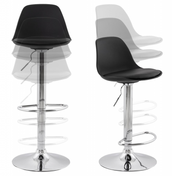 Scaun de design pentru bar reglabil SUKI Negru / Crom, BS00840BLBL - Kokoon [14]