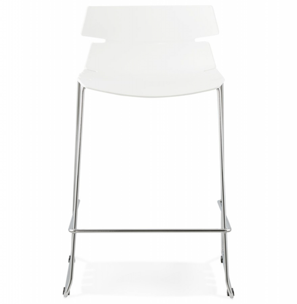 Scaun bar alb modern Reny II polipropilena, picioare subtiri crom otel, BS01330WH - Kokoon [2]