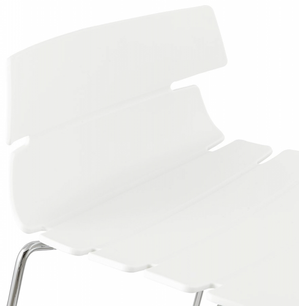 Scaun bar alb modern Reny II polipropilena, picioare subtiri crom otel, BS01330WH - Kokoon [6]