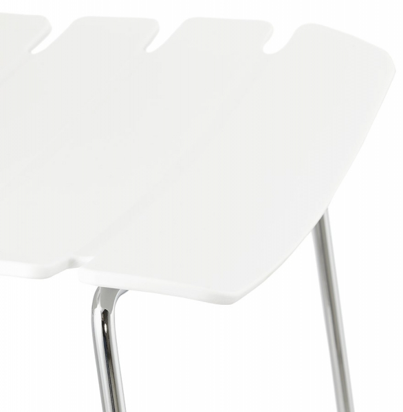Scaun bar alb modern Reny II polipropilena, picioare subtiri crom otel, BS01330WH - Kokoon [7]