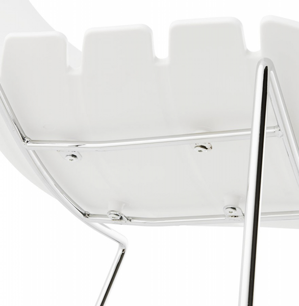 Scaun bar alb modern Reny II polipropilena, picioare subtiri crom otel, BS01330WH - Kokoon [9]