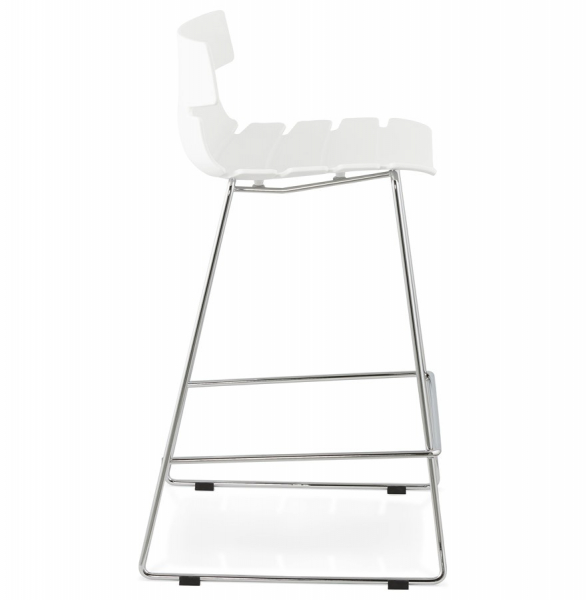 Scaun bar alb modern Reny II polipropilena, picioare subtiri crom otel, BS01330WH - Kokoon [3]