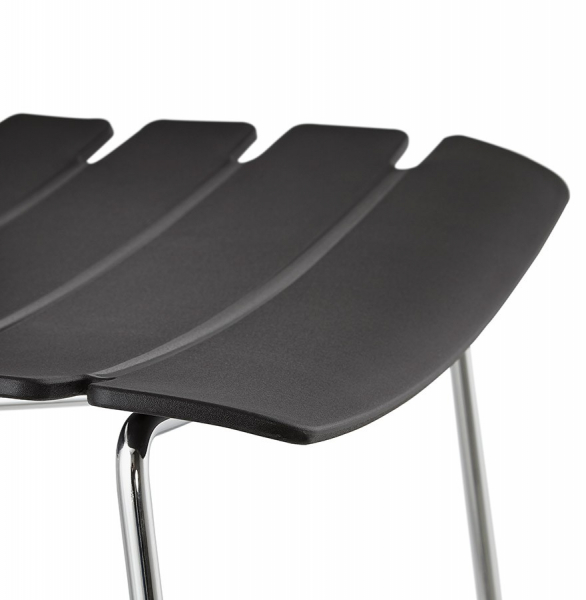Scaun bar negru modern Reny II polipropilena, picioare subtiri otel crom, BS01340BL - Kokoon [8]