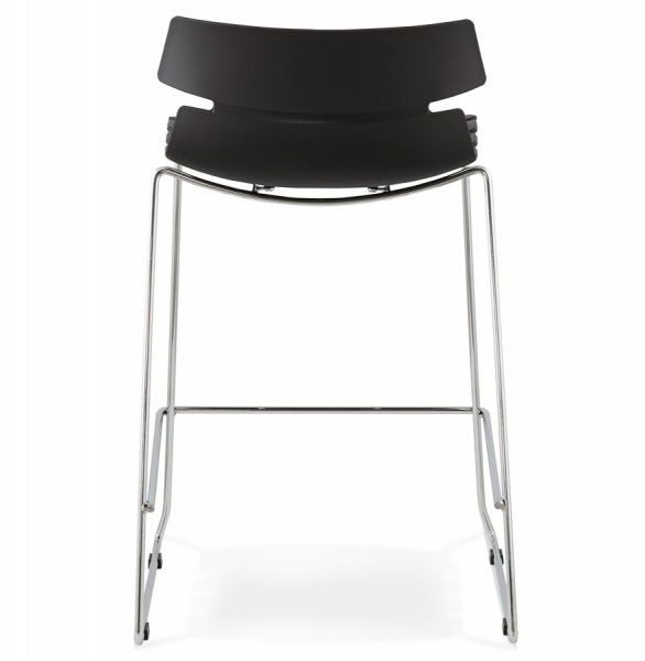 Scaun bar negru modern Reny II polipropilena, picioare subtiri otel crom, BS01340BL - Kokoon [5]