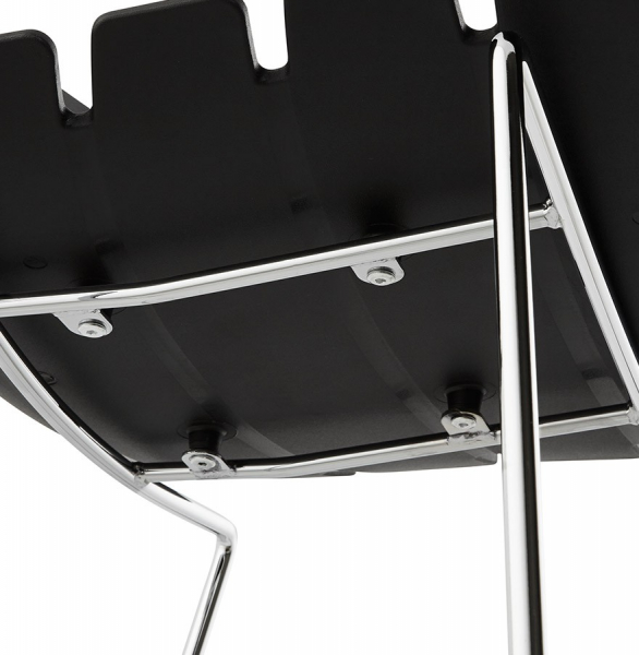 Scaun bar negru modern Reny II polipropilena, picioare subtiri otel crom, BS01340BL - Kokoon [10]