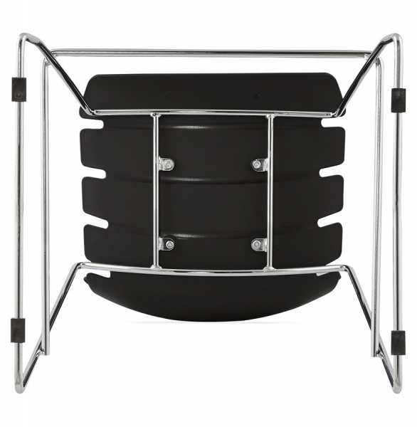 Scaun bar negru modern Reny II polipropilena, picioare subtiri otel crom, BS01340BL - Kokoon [14]