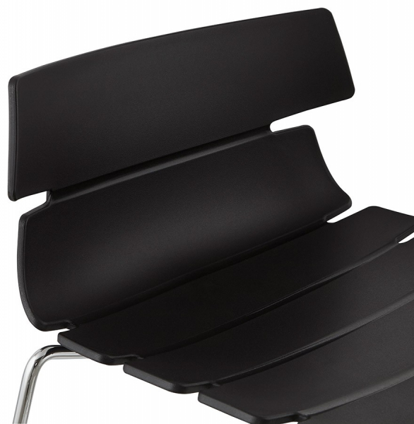Scaun bar negru modern Reny II polipropilena, picioare subtiri otel crom, BS01340BL - Kokoon [7]