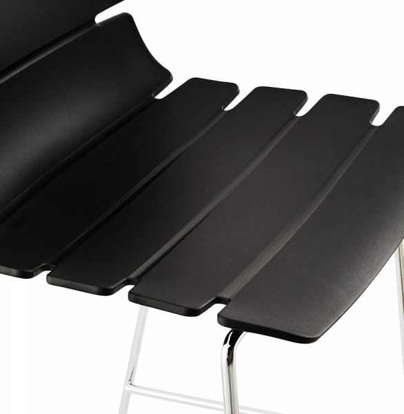 Scaun bar negru modern Reny II polipropilena, picioare subtiri otel crom, BS01340BL - Kokoon [6]