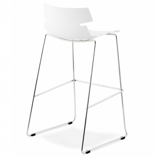 Scaun de design pentru bar Reny modern alb / crom / polipropilena, BS01150WH - Kokoon [4]
