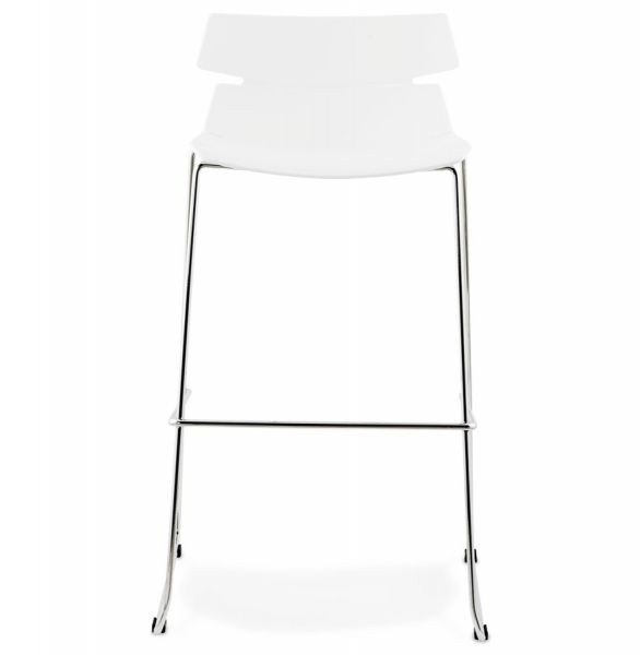 Scaun de design pentru bar Reny modern alb / crom / polipropilena, BS01150WH - Kokoon [2]