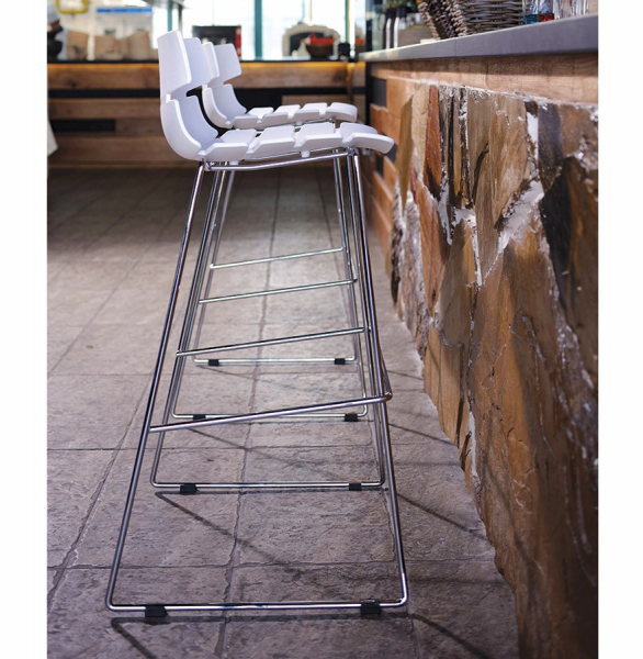 Scaun de design pentru bar Reny modern alb / crom / polipropilena, BS01150WH - Kokoon [12]