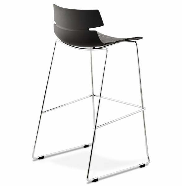 Scaun de design pentru bar RENY modern negru / crom / polipropilena, BS01140BL - Kokoon [4]