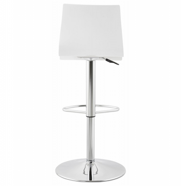 Scaun bar alb mat lemn indoit Santana Premium, picior metal crom inaltime reglabila, BS00930WH - Kokoon [5]