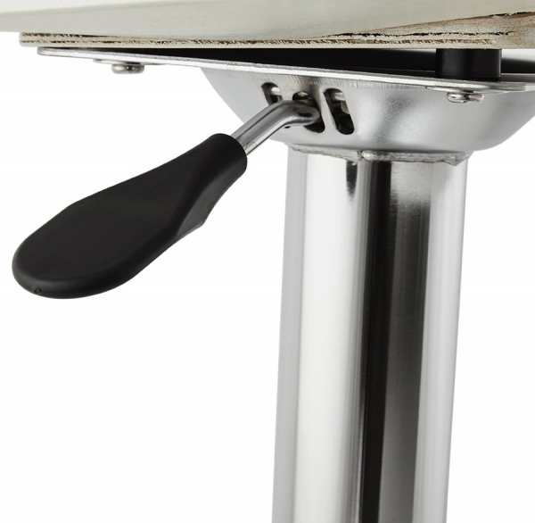 Scaun bar alb mat lemn indoit Santana Premium, picior metal crom inaltime reglabila, BS00930WH - Kokoon [12]
