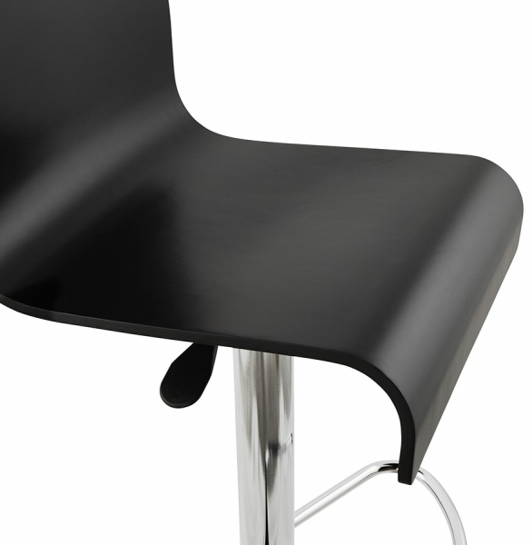 Scaun bar negru mat lemn curbat Santana Premium, picior metal crom, BS00940BL - Kokoon [7]