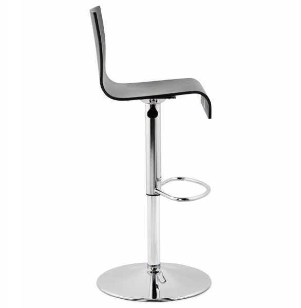 Scaun bar negru mat lemn curbat Santana Premium, picior metal crom, BS00940BL - Kokoon [3]