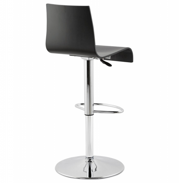 Scaun bar negru mat lemn curbat Santana Premium, picior metal crom, BS00940BL - Kokoon [4]