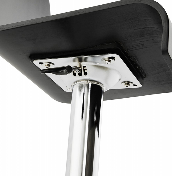 Scaun bar negru mat lemn curbat Santana Premium, picior metal crom, BS00940BL - Kokoon [11]