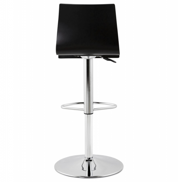Scaun bar negru mat lemn curbat Santana Premium, picior metal crom, BS00940BL - Kokoon [5]
