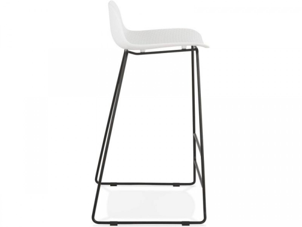 Scaun modern bar alb Slade premium fara brate, picioare negre subtiri otel, polipropilena, BS02160WHBL - Kokoon [3]
