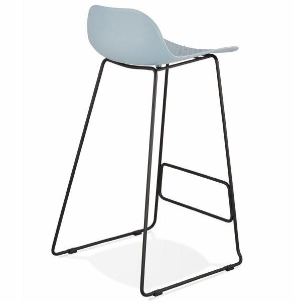 Scaun modern bar albastru Slade premium fara brate, picioare negre subtiri otel, polipropilena, BS02190BUBL - Kokoon [4]